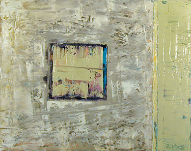 Malerei mit dem Titel "Carré, composition…" von Gilbert Laporta, Original-Kunstwerk, Öl