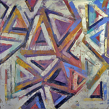 Peinture intitulée "Composition" par Gilbert Laporta, Œuvre d'art originale, Huile