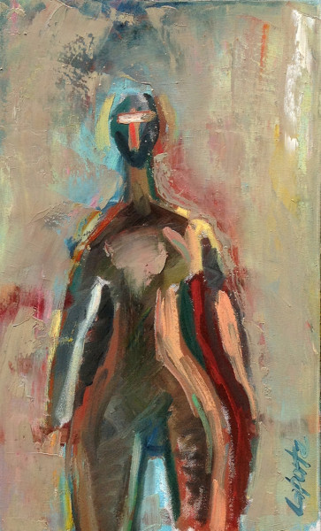 Pintura intitulada "Androïde femelle" por Gilbert Laporta, Obras de arte originais, Óleo