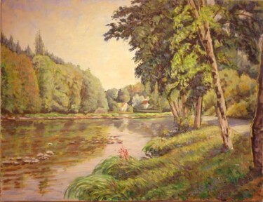 Painting titled "Bord de Creuse" by Glaréole, Original Artwork