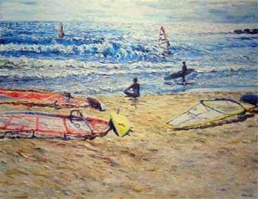 Malerei mit dem Titel "Planches à voile" von Glaréole, Original-Kunstwerk