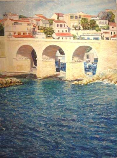 Peinture intitulée "Pont de la Fausse M…" par Glaréole, Œuvre d'art originale