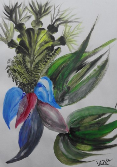 Malerei mit dem Titel "Fantasy Flower" von Gl, Original-Kunstwerk, Acryl