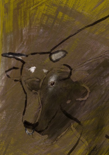 Arts numériques intitulée "Cow" par Gl, Œuvre d'art originale, Peinture numérique
