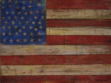 Painting titled "Stars and Stripes" by Jerrie Glasper, Original Artwork, Oil