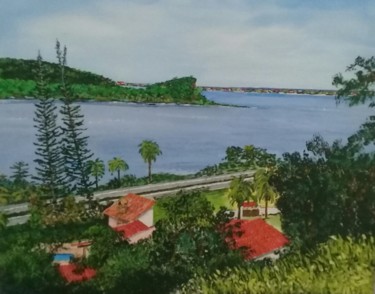 Painting titled "Lagoa de Maricá" by Glauco, Original Artwork