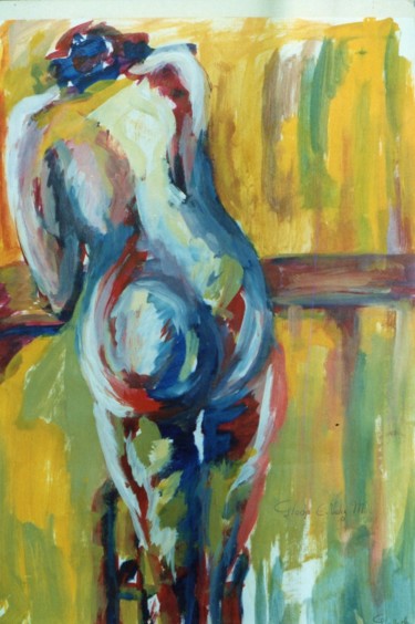 Painting titled "Woman" by Gladys Velez, Original Artwork, Acrylic