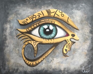 Peinture intitulée "The Eye of RA" par Gleb Gornov, Œuvre d'art originale, Acrylique