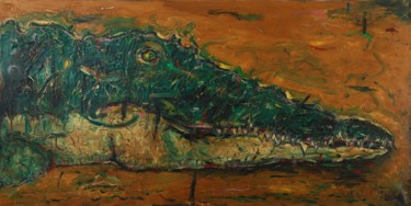 Pittura intitolato "Crocodile" da Michele Carosella, Opera d'arte originale, Tempera