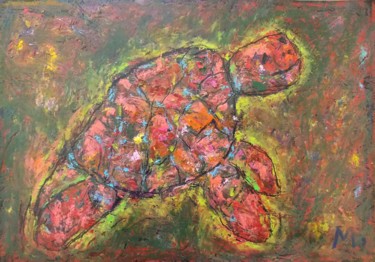 Disegno intitolato "Little turtle" da Michele Carosella, Opera d'arte originale, Pastello