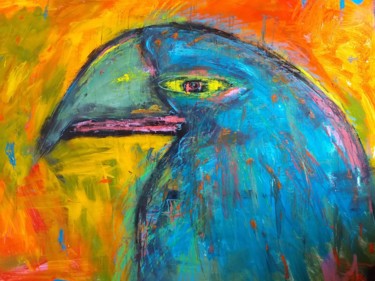 Malerei mit dem Titel "Parrot" von Michele Carosella, Original-Kunstwerk, Acryl