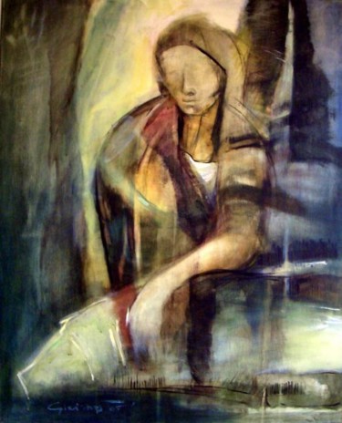 Painting titled "paysane" by Gleisner, Original Artwork