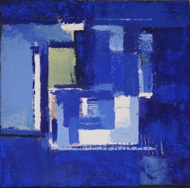 Painting titled "bleu" by Gleisner, Original Artwork, Oil