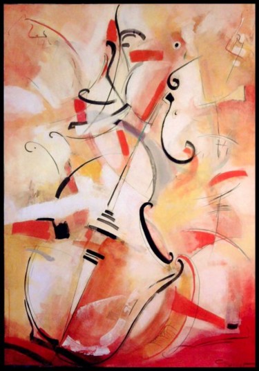 Peinture intitulée "violoncelle" par Gleisner, Œuvre d'art originale, Huile