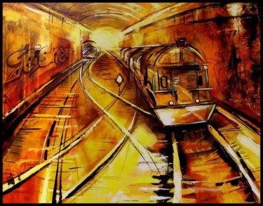 Peinture intitulée "tunel" par Gleisner, Œuvre d'art originale, Huile