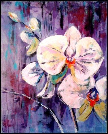 Painting titled ""orchidée"" by Gleisner, Original Artwork, Oil