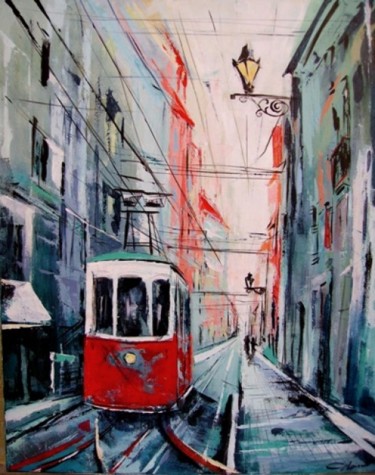 Peinture intitulée "Lisbonne" par Gleisner, Œuvre d'art originale, Huile