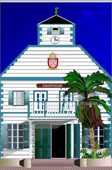 Painting titled "courthouse-st-maart…" by Glenda, Original Artwork