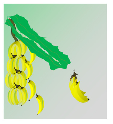 Painting titled "bananen.png" by Glenda, Original Artwork