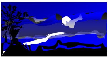 Painting titled "moonlight-midnight.…" by Glenda, Original Artwork