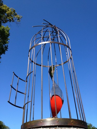 Sculpture titled ""UNTIL I FLY"" by Glen Mayo, Original Artwork, Metals