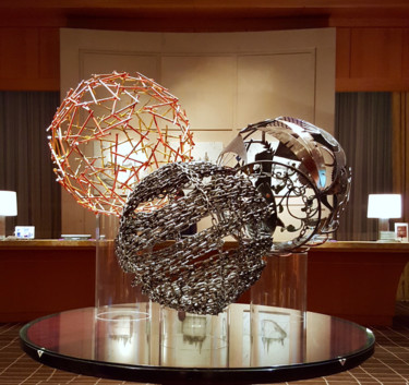 Sculpture titled ""SPHERES"" by Glen Mayo, Original Artwork, Metals