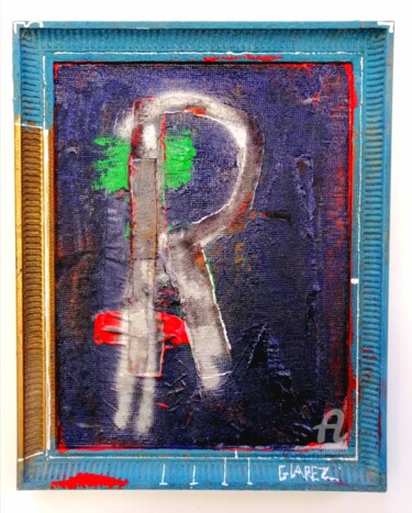 Painting titled "R" by Glenn Varez, Original Artwork, Acrylic