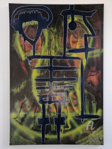 Schilderij getiteld "Walkman" door Glenn Varez, Origineel Kunstwerk, Acryl