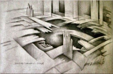 Drawing titled "Sawaliscape '82" by Glenn Bautista, Original Artwork