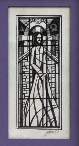 Drawing titled "Christ - ICTHUS '67" by Glenn Bautista, Original Artwork