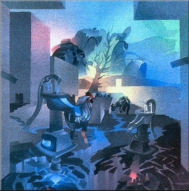 Painting titled "Inscape '75" by Glenn Bautista, Original Artwork