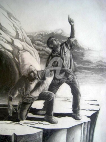 Drawing titled "Defying  the Powers…" by Glenn Durrance, Original Artwork, Graphite