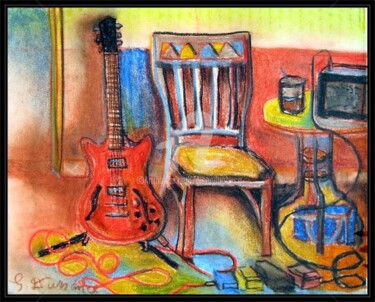 Digital Arts titled "Guitar Chair" by Glenn Durrance, Original Artwork