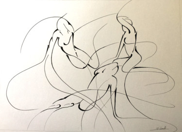 Femmes Dessin intitulée "Femmes" par Ghyslaine Leonelli, Œuvre d'art originale, Marqueur Monté sur Autre panneau rigide
