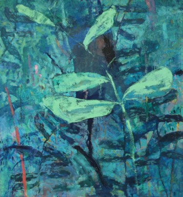 Painting titled "Deep Green" by Glib Franko, Original Artwork, Oil