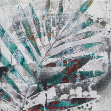 Painting titled "Palm" by Glib Franko, Original Artwork, Oil Mounted on Wood Stretcher frame