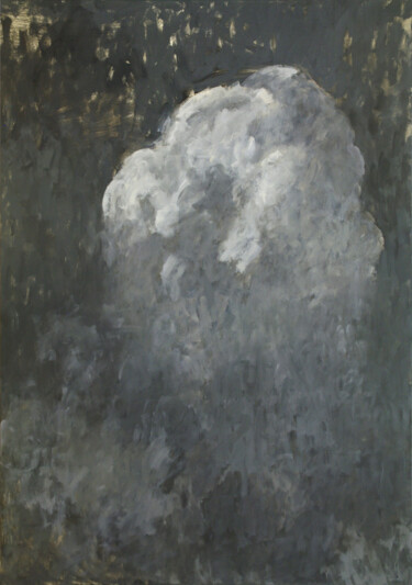 Painting titled "Cloud II" by Glib Franko, Original Artwork, Oil Mounted on Wood Stretcher frame