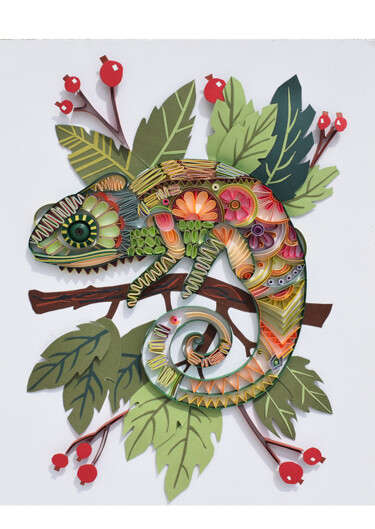 "Chameleon art" başlıklı Heykel Glimpsecraft Priyanka tarafından, Orijinal sanat, Kâğıt
