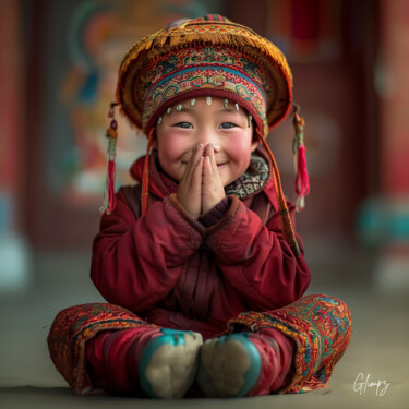 "Smile of Tibet" başlıklı Dijital Sanat Glimpz tarafından, Orijinal sanat, AI tarafından oluşturulan görüntü