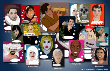 Pop Art Liars Arts numériques intitulée "Pop Art Liars" par Globuline, Œuvre d'art originale, Peinture numérique