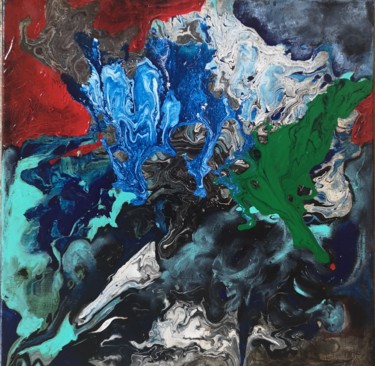 Peinture intitulée "Green wather" par G Riart, Œuvre d'art originale, Acrylique