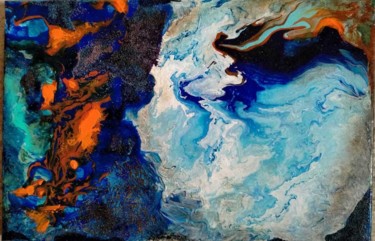 Painting titled "Tempestat" by G Riart, Original Artwork, Acrylic Mounted on Wood Panel