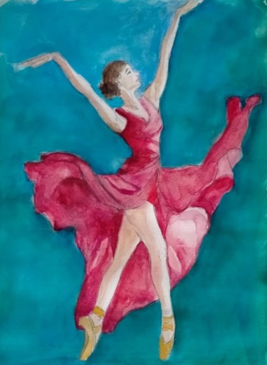 Pittura intitolato "Dance" da G Riart, Opera d'arte originale, Acquarello Montato su Cartone