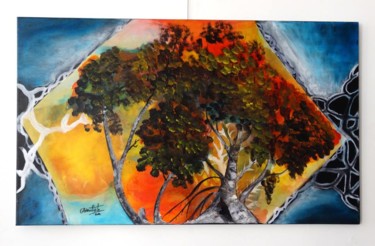 Pintura titulada "As cores do outono." por Glória Costa, Obra de arte original, Acrílico