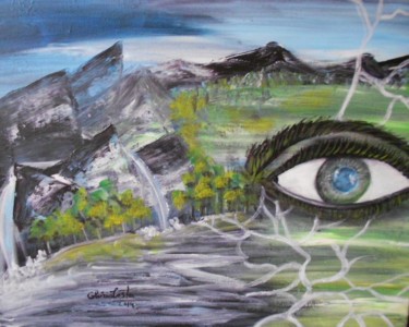 Painting titled "Os teus olhos." by Glória Costa, Original Artwork