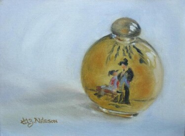 Painting titled "Luminous Flask" by Gloria Nilsson, Original Artwork, Oil