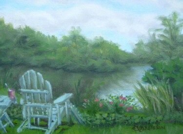 Painting titled "A Quiet Place" by Gloria Nilsson, Original Artwork, Oil