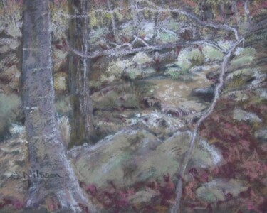 Painting titled "Edge of the Brook" by Gloria Nilsson, Original Artwork, Oil