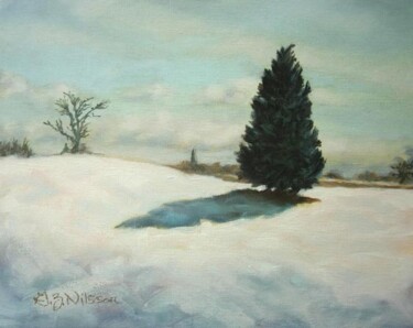 Painting titled "Winter's Magic" by Gloria Nilsson, Original Artwork, Oil