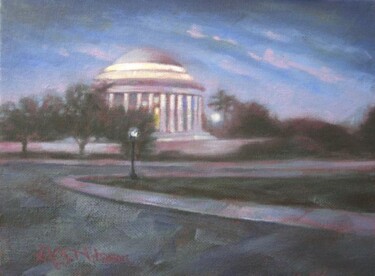 Schilderij getiteld "Jefferson Memorial…" door Gloria Nilsson, Origineel Kunstwerk